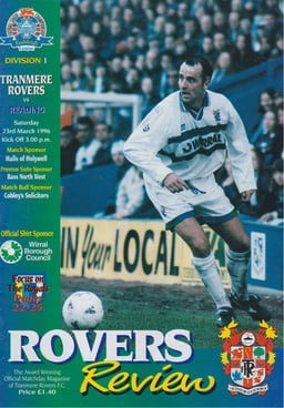 Tranmere Rovers v Reading Match Programme 1996-03-23
